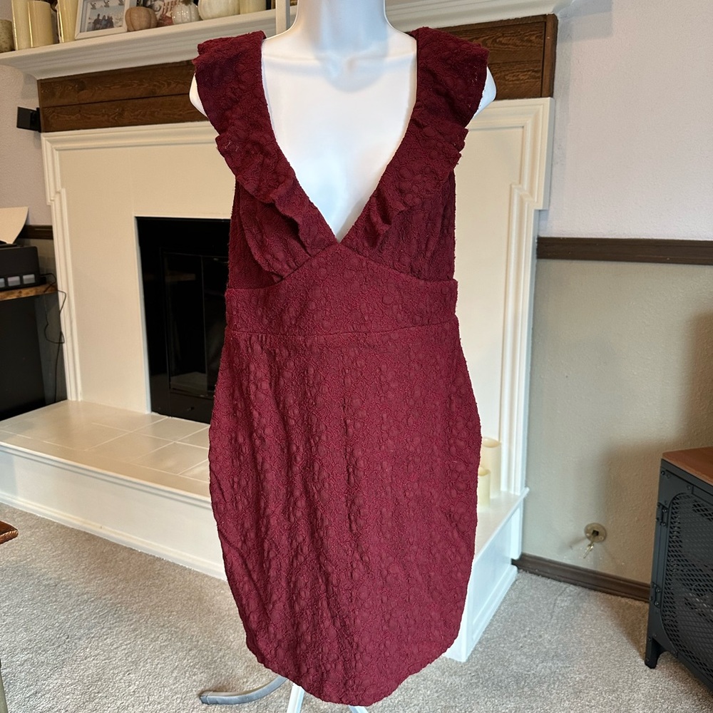Lulus Short Burgundy Cocktail Dress sz L